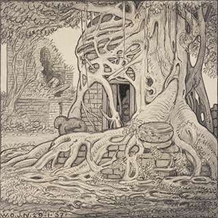 Waringin Tree around a Ruin, South Bali