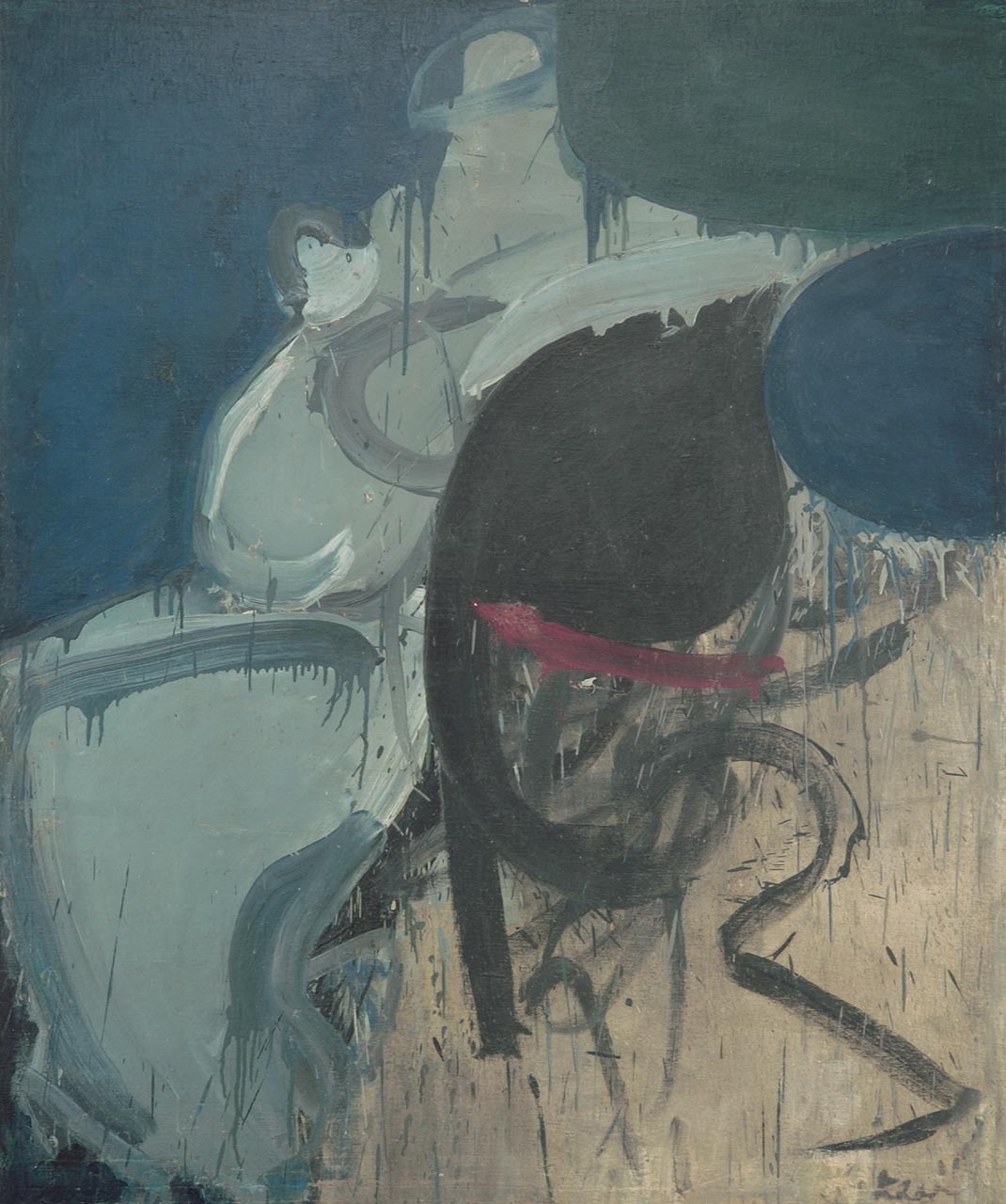 Nude with Black Cushion