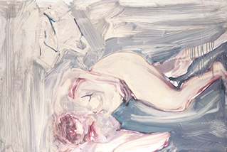 Untitled (Purple & Red Nude, Reclining)