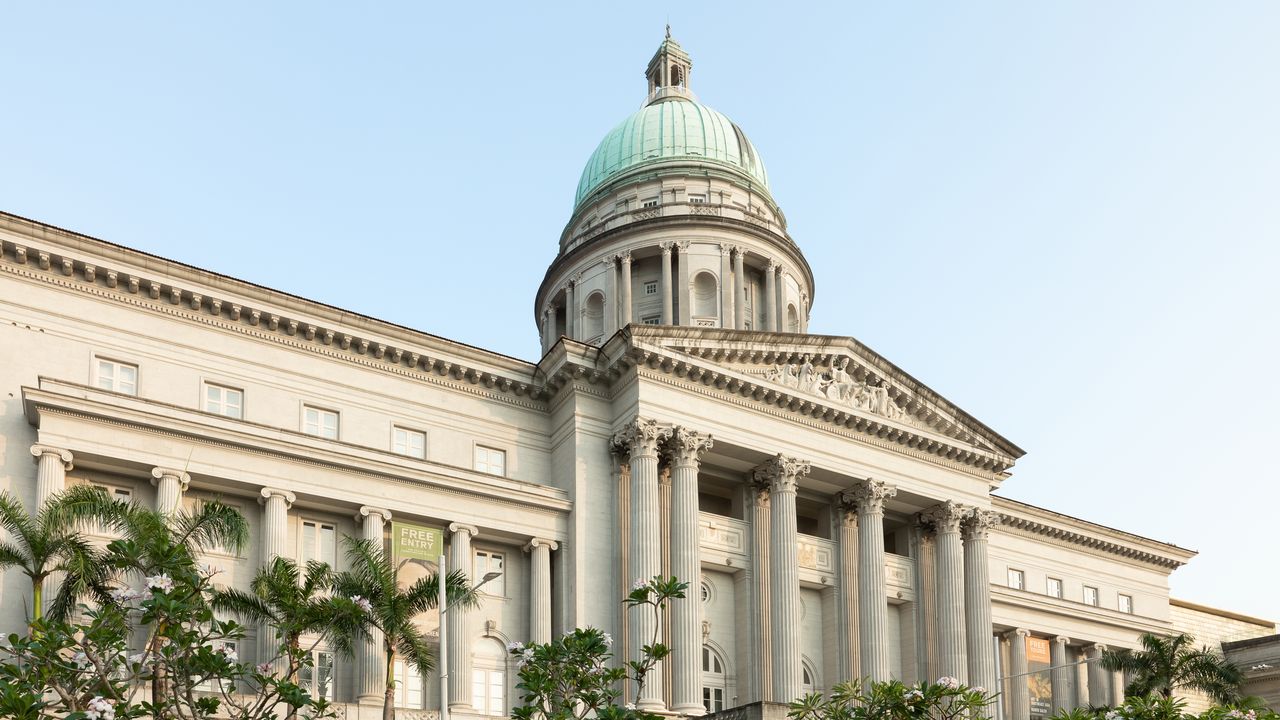 Exterior image of grand greek architecture building against sky