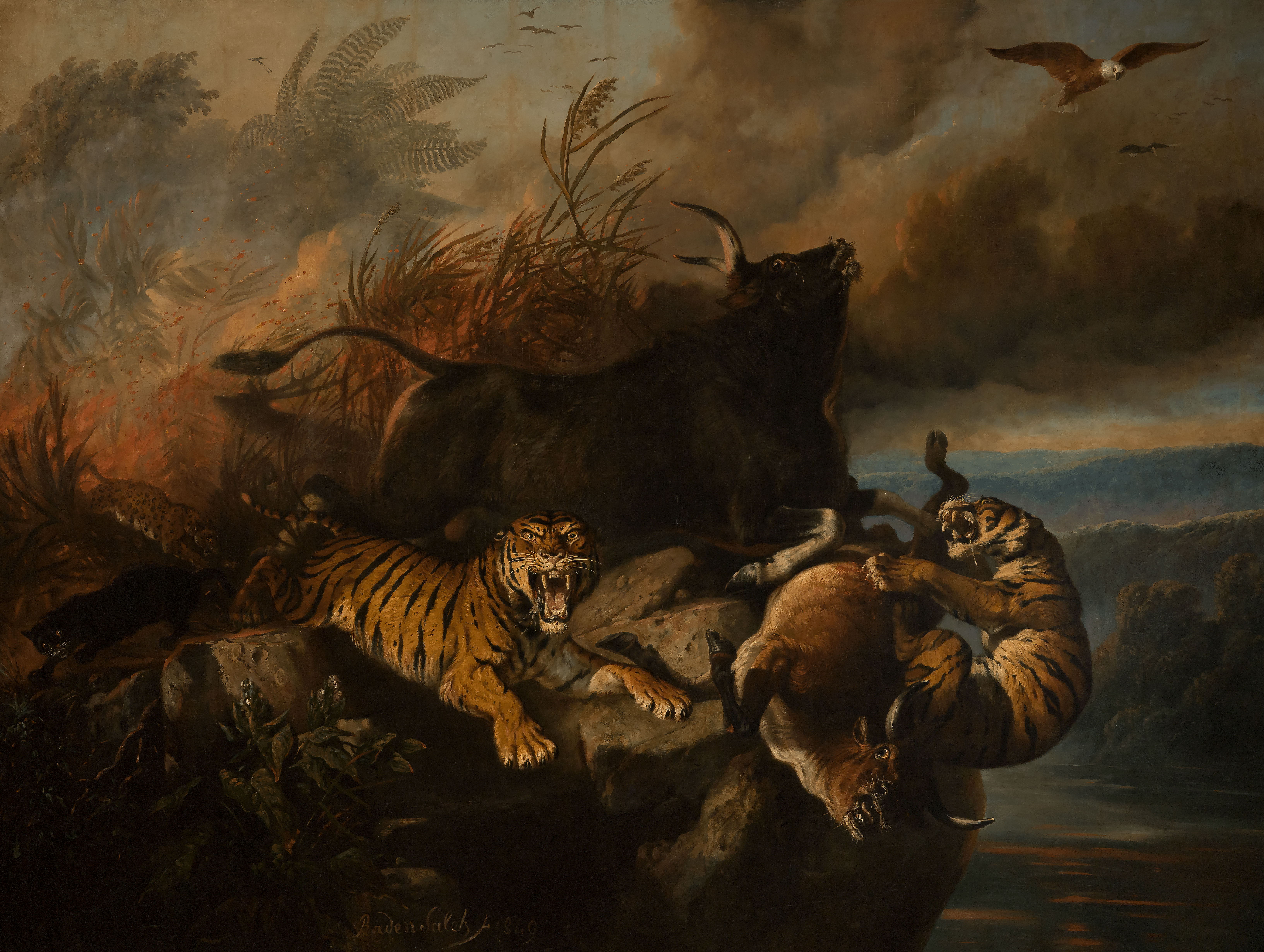 Boschbrand (Forest Fire) by Raden Saleh 