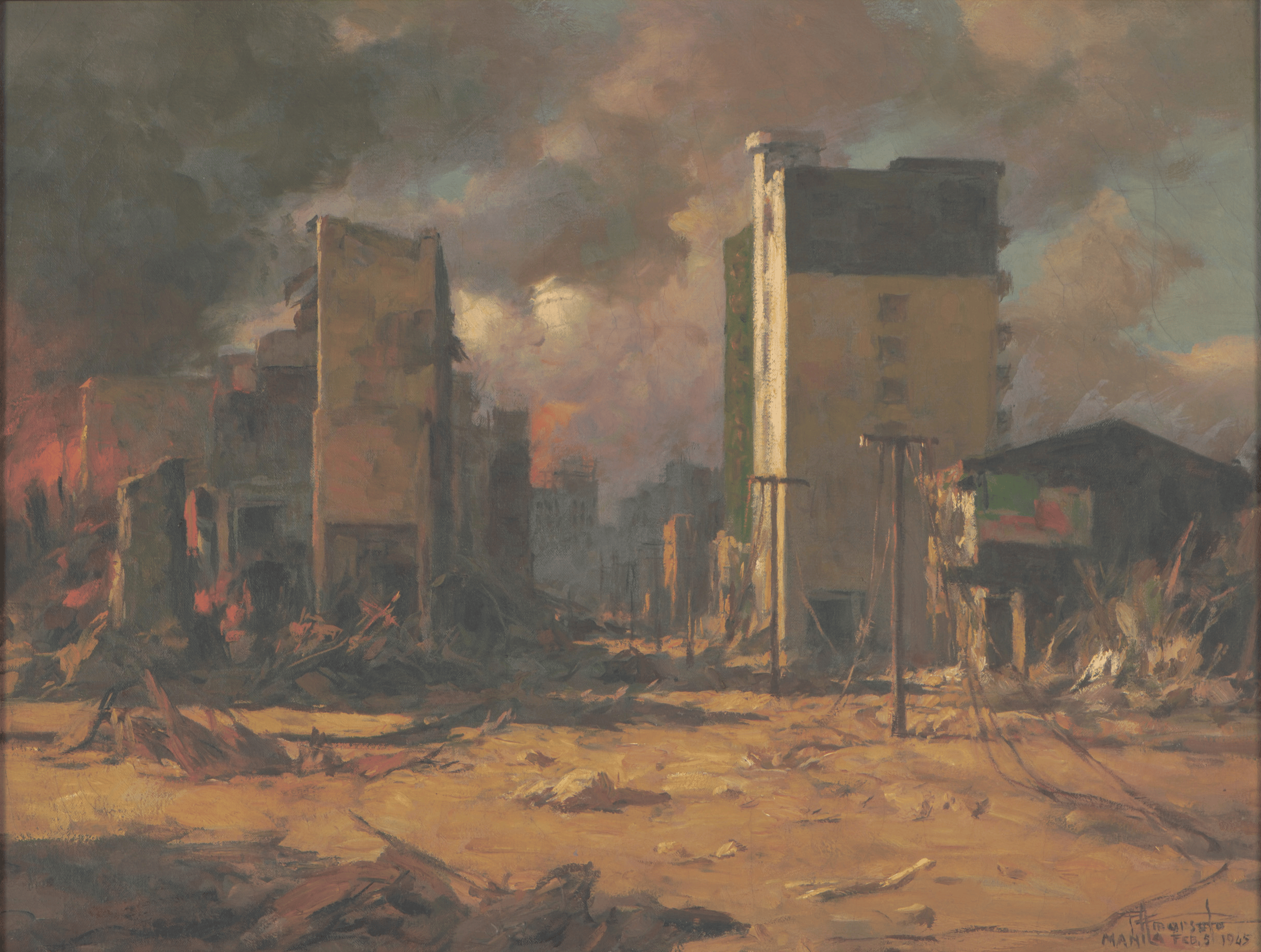 Liberation Manila in Flames by Fernando Cueto Amorsolo