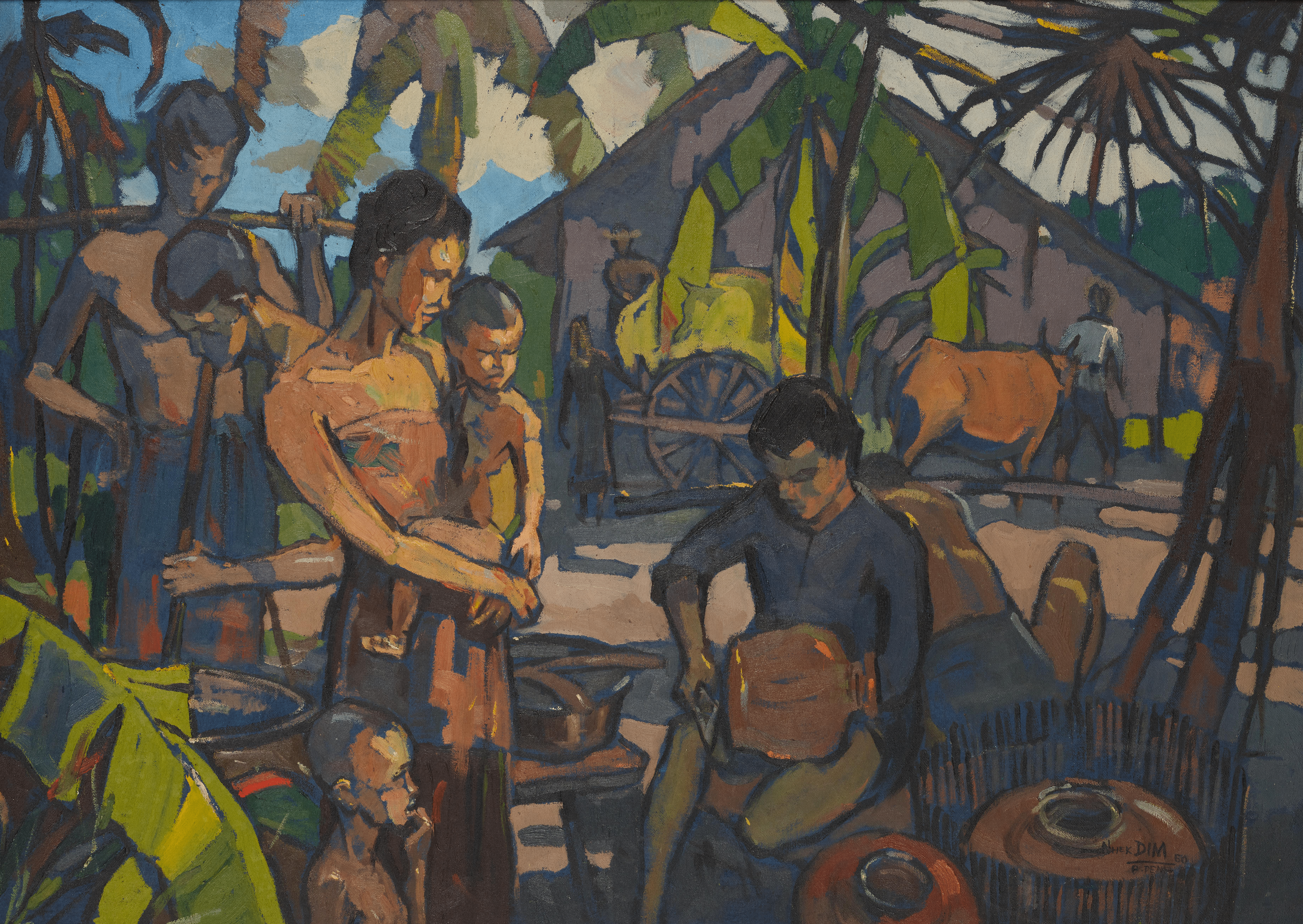 Village Scene by Nhek Dim