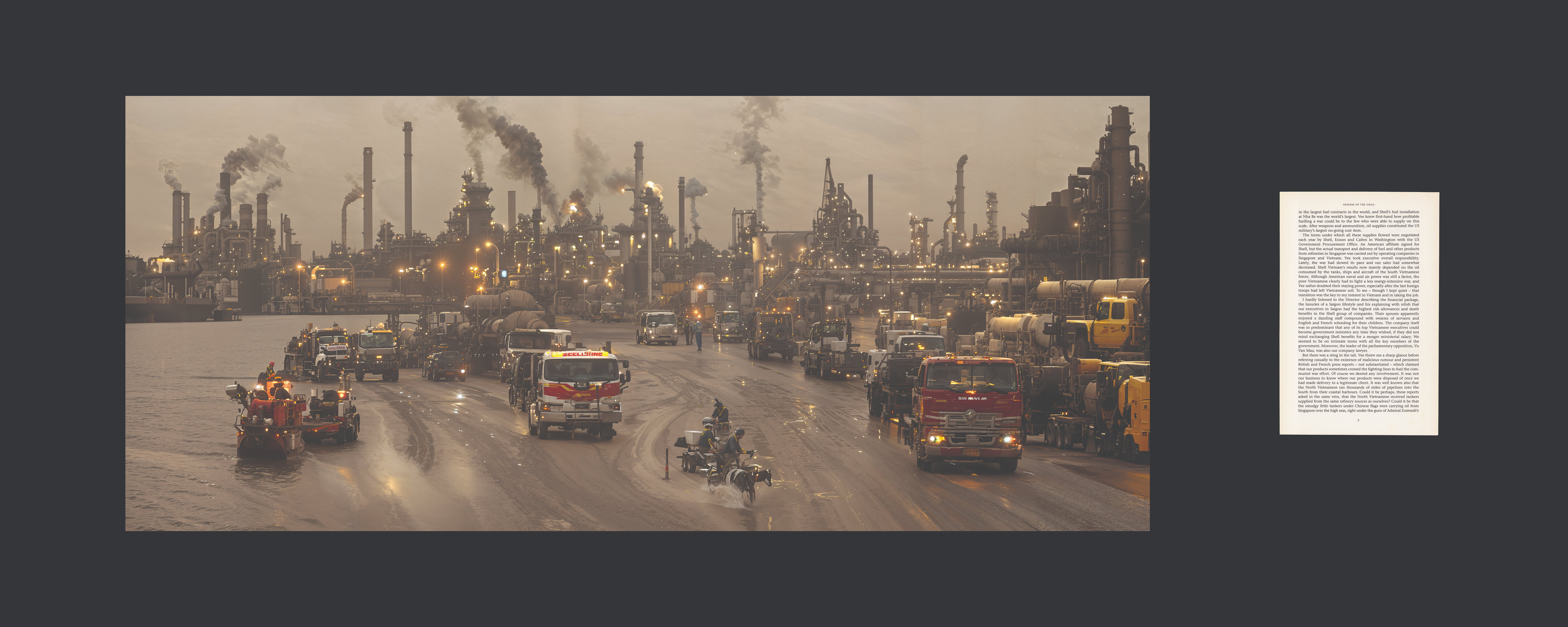 Fuelling Apocalypse by Ho Rui An, digital prints on paper mounted on aluminium dibond with anti-reflective acrylic, 2024–2025.