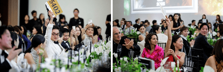 Gallery Gala guests bidding for lots during the Sotheby’s-managed auction